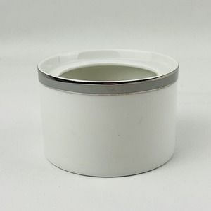 Vintage Thomas Sugar Bowl No Lid 2.25" Gray Platinum Band &‎ Trim THO194